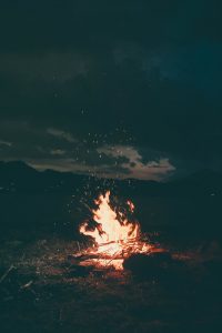 lit bonfire outdoors during nighttime